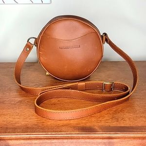 Portland Leather Circular Tan Crossbody Bag